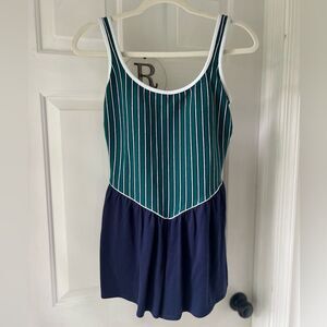 Vintage Maillot Battex Body ID Romper Scooped Swimsuit Sz 14